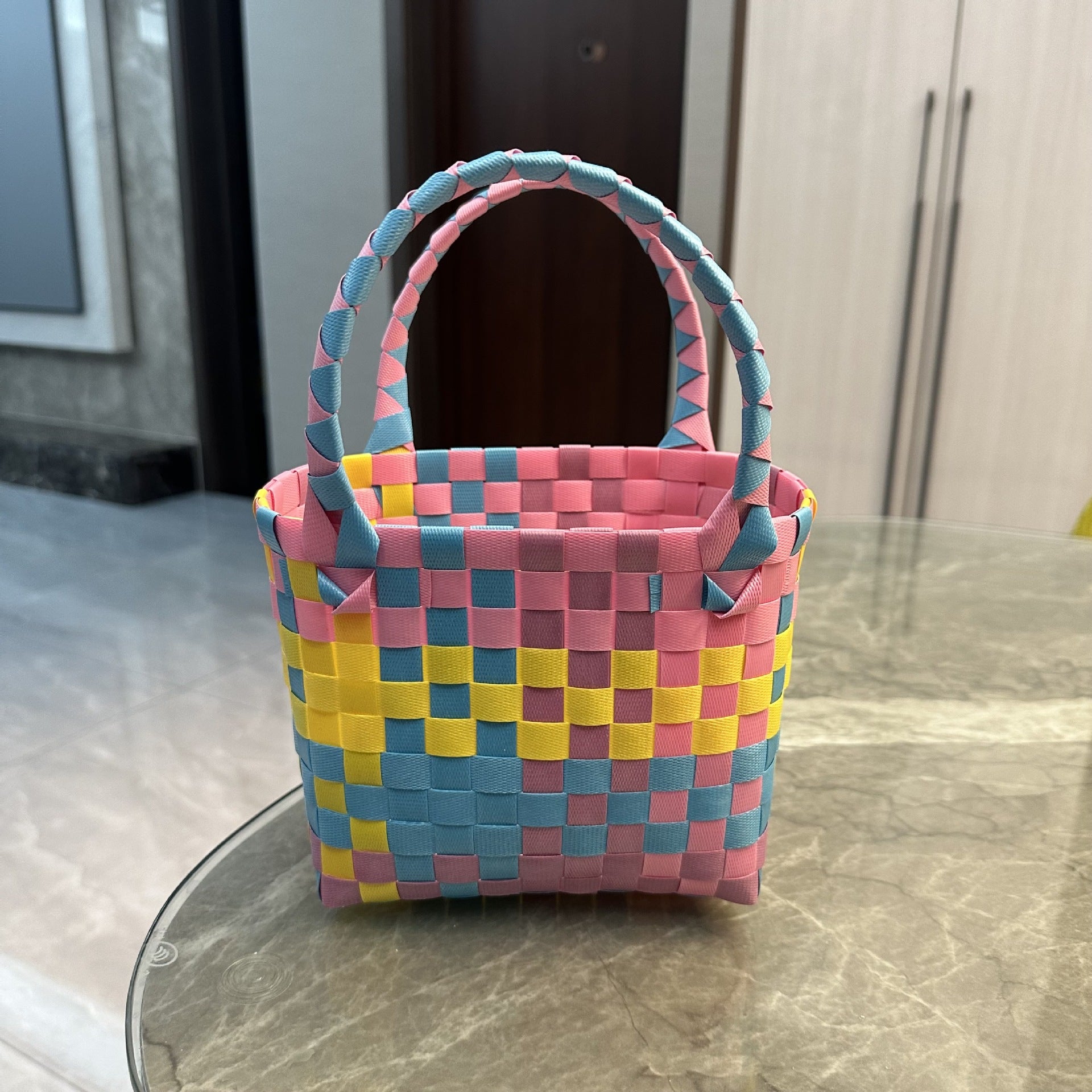 Plastic Woven Small Square Handbag Souvenir Bag