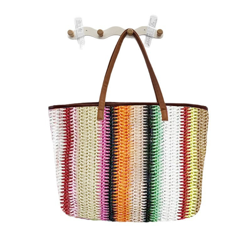 Handheld Woven Large Capacity Commuter Tote Bag