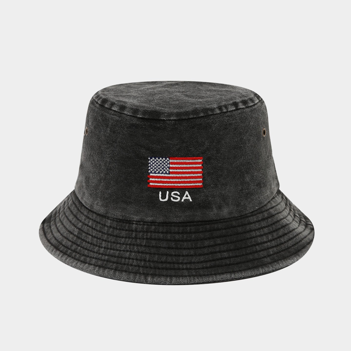 Washed Foldable World Flag Fisherman Hat
