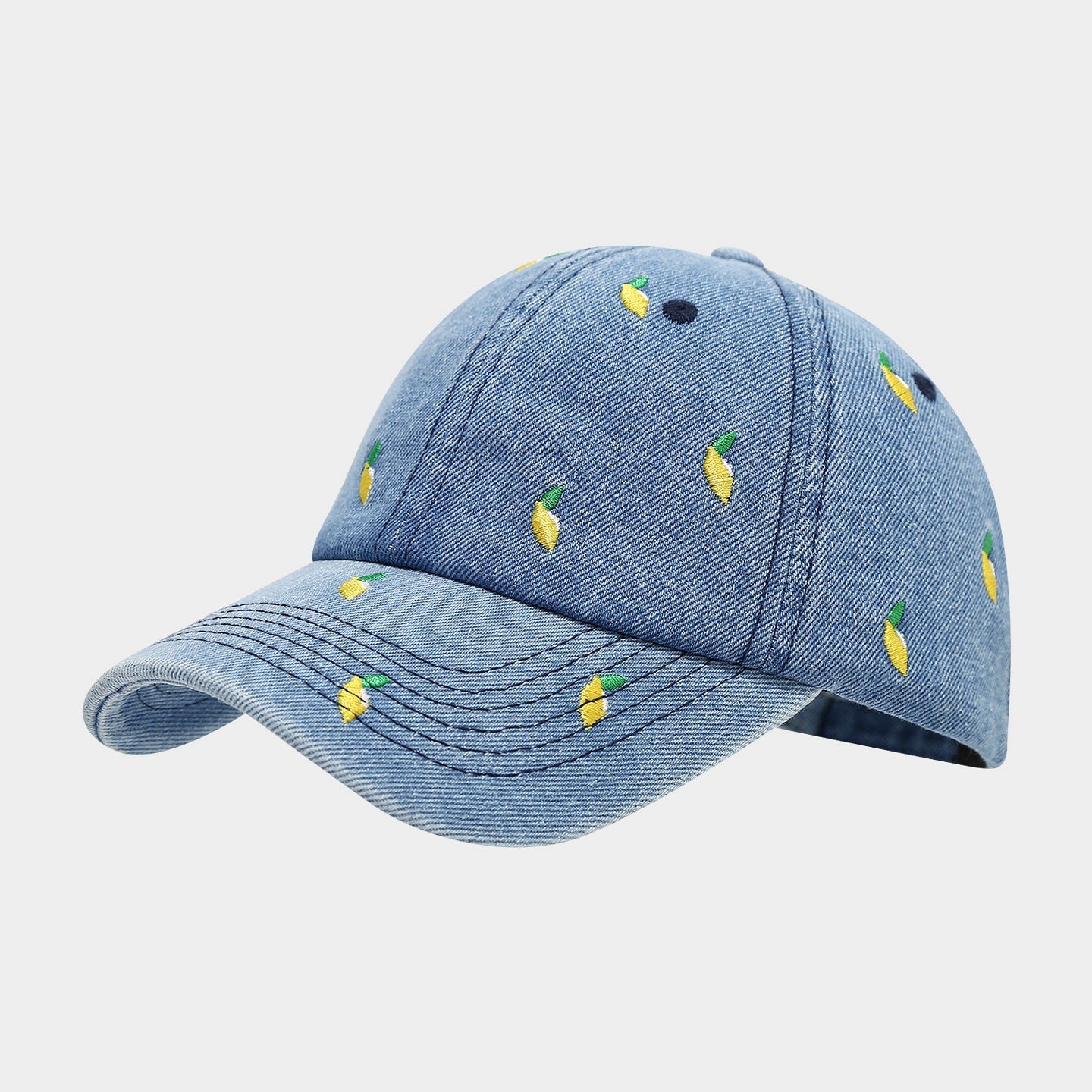 Love Embroidered Denim Baseball Cap