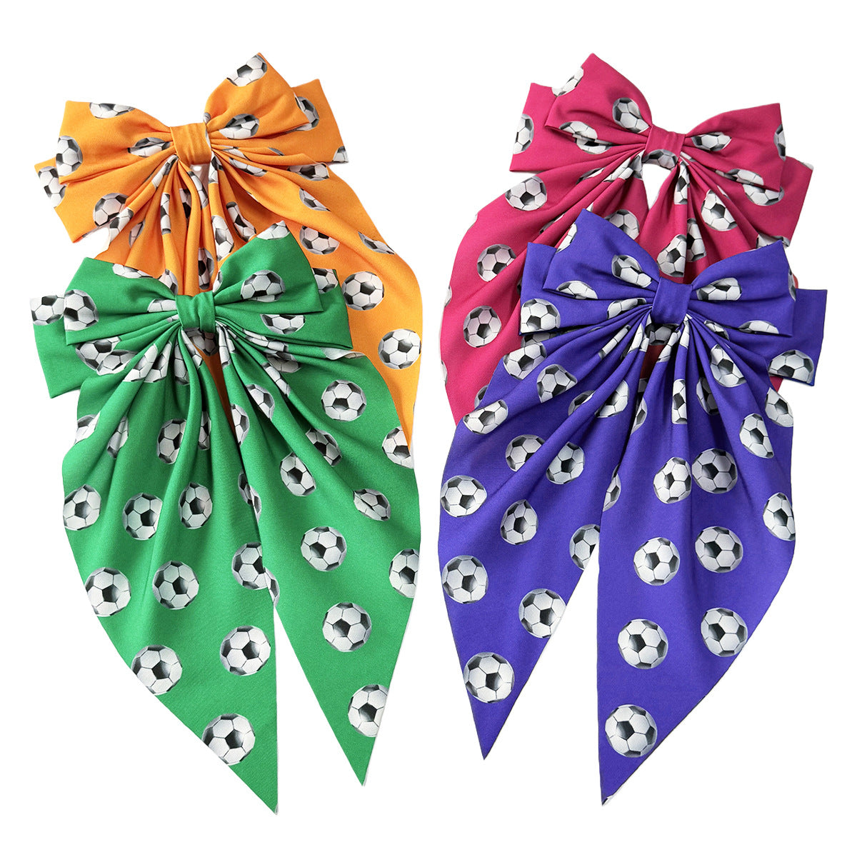 World Cup Football Print Bow Hair Clip