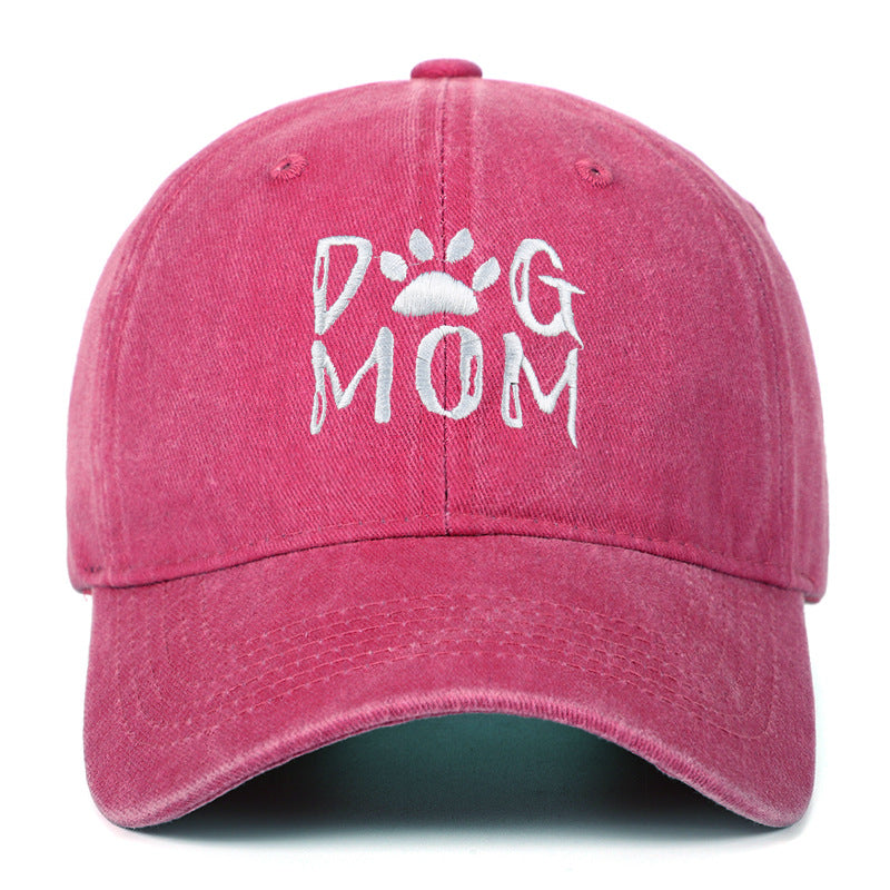 Washed Pure Cotton Embroidered Large Brim Cap
