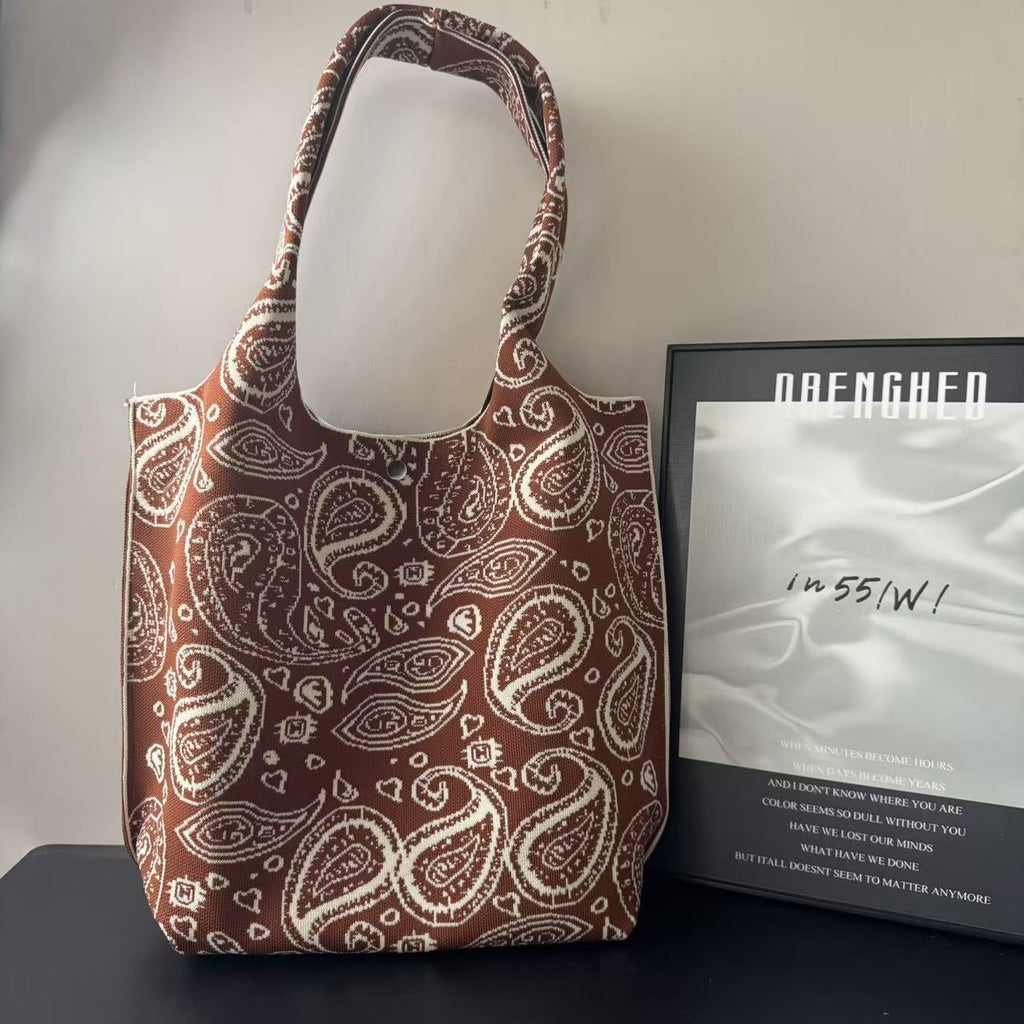 Ethnic Drawstring Bucket Shoulder Bag
