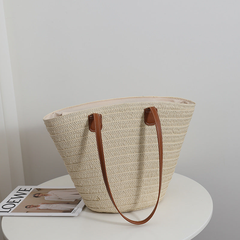 Women Versatile Minimalist Shoulder Straw New Large Tote Beach Bag