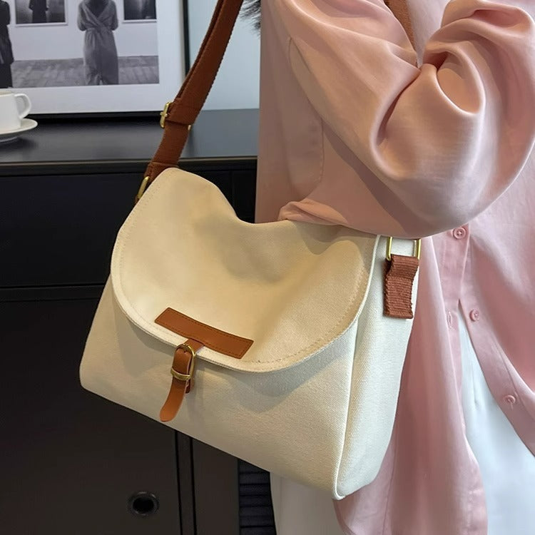 Vintage Canvas Messenger Crossbody Shoulder Bag