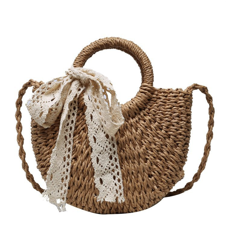 Women Straw New Fashion Shoulder Crossbody Versatile Handheld Bag