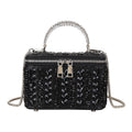 Rhinestone Crystal Box Clutch Bag with Chain Strap