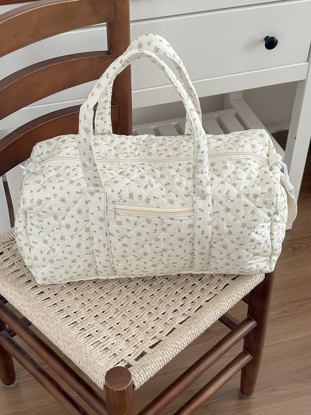 Small Floral Quilted Large Capacity Crossbody Boston Bag