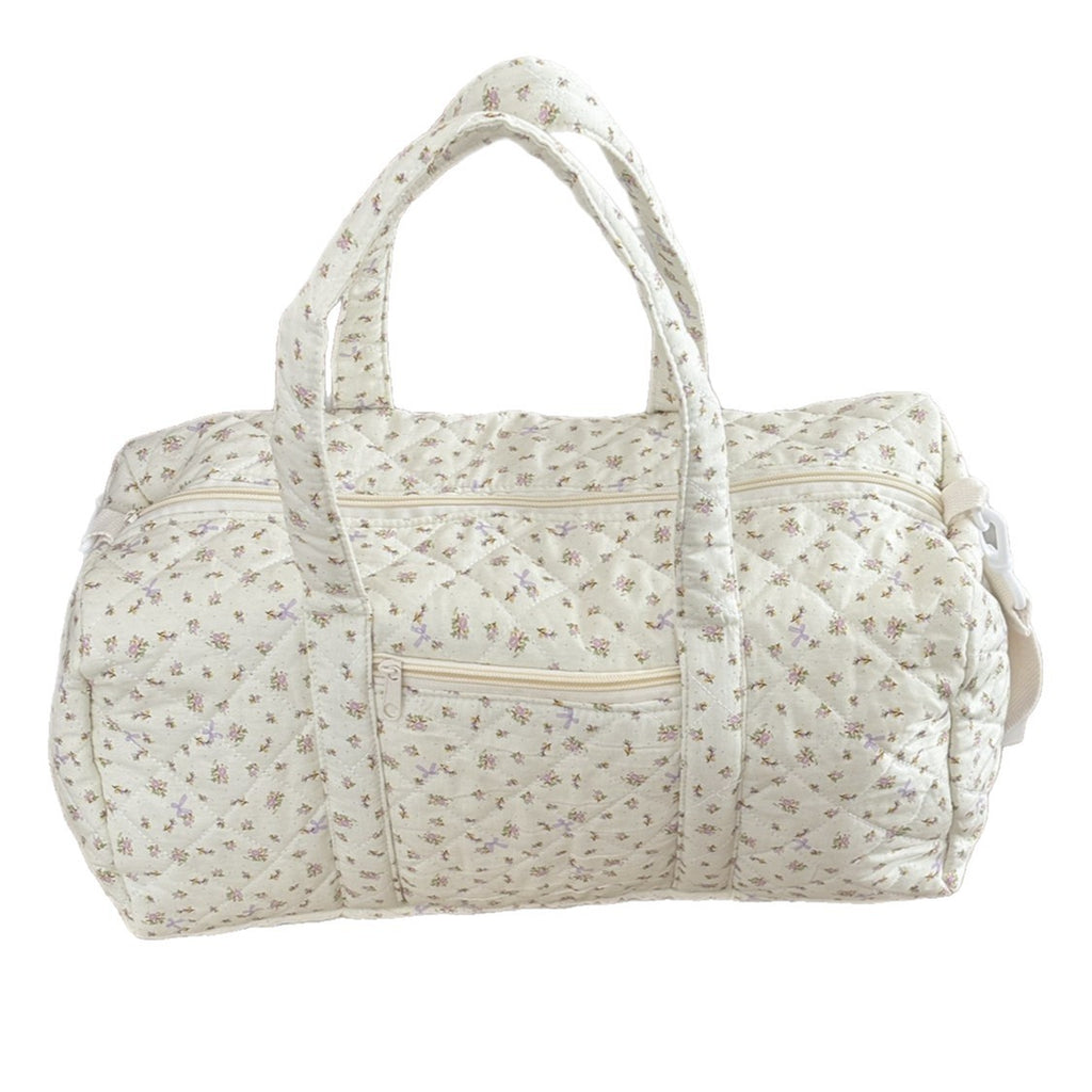 Small Floral Quilted Large Capacity Crossbody Boston Bag