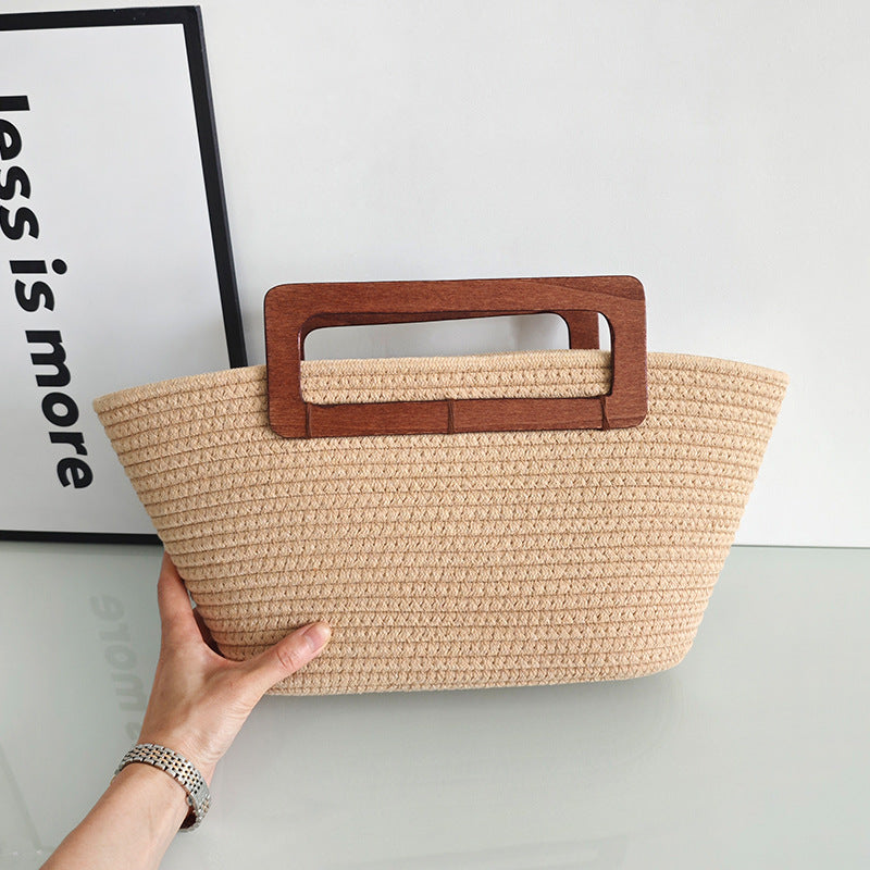 Large Capacity Rattan Retro Woven Tote Bag