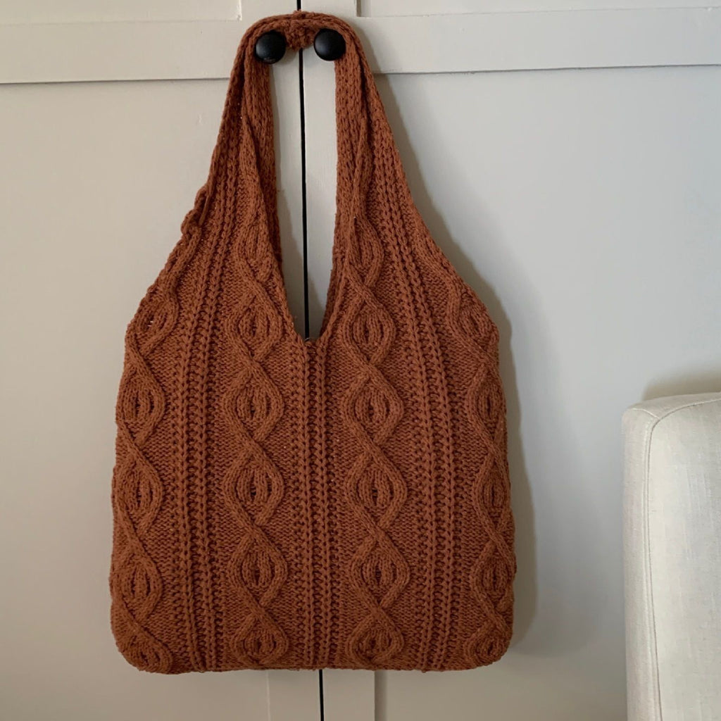Handwoven Crochet Mesh Knit Shoulder Tote Bag