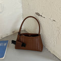 Vintage-inspired Woven Shoulder Bag with Matching Mini Pouch
