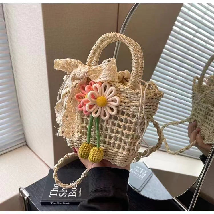 Women Premium Straw 2026 Summer New Unique Crossbody Woven Bucket Bag