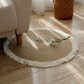 Cotton Linen Tassel Round Floor Mat
