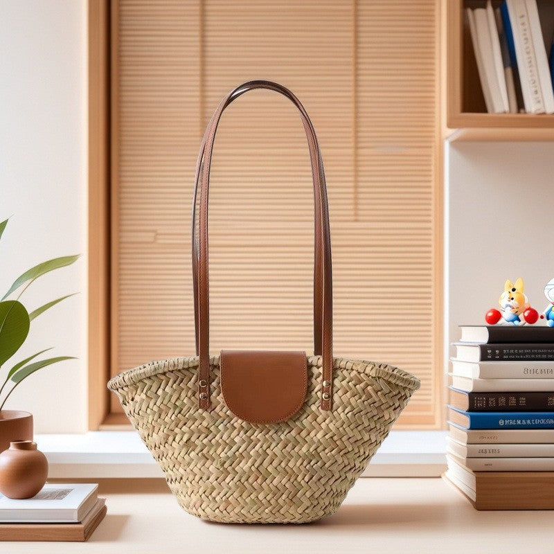 French Aquatic Grass Woven Crossbody Bag
