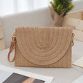 Corn Husk Straw Woven Large Capacity Beach Vacation Shoulder Tote Clutch Bag