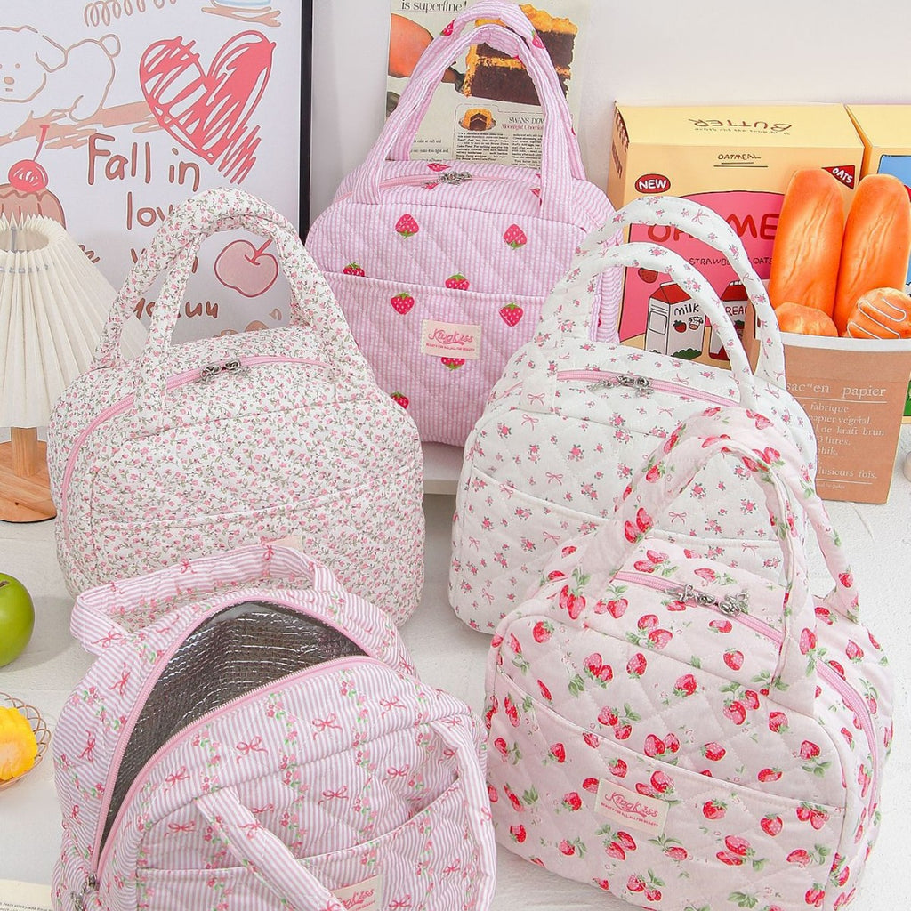 Small Floral Insulated Large Capacity Lunch Bag