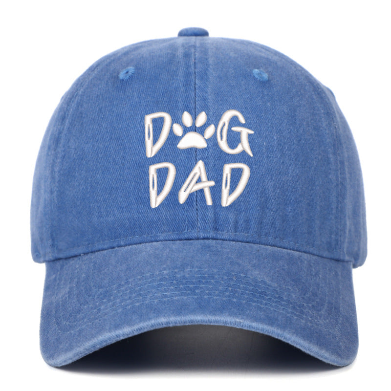 Washed Pure Cotton Embroidered Large Brim Cap