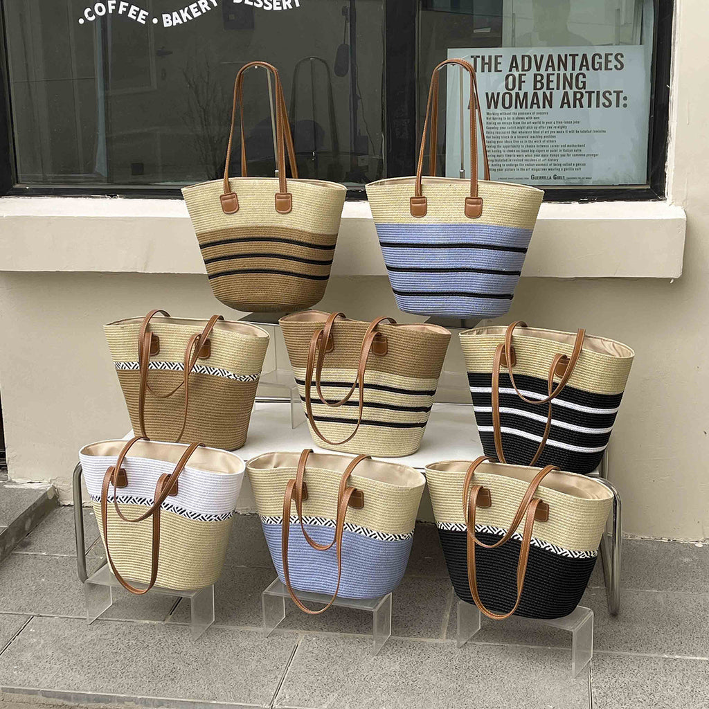 Women Straw 2026 Spring Woven Handbag Rattan Crossbody Large Tote Bag