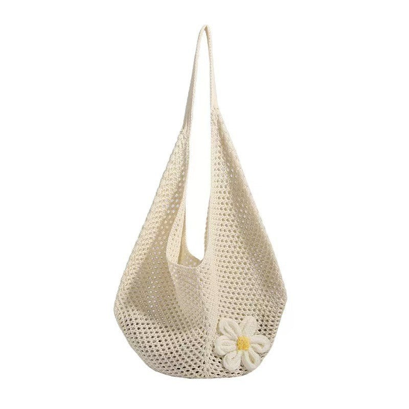 Handwoven Crochet Mesh Knit Shoulder Tote Bag