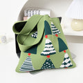 Christmas Tree Graphic Knit Wide Straps Tote Bag