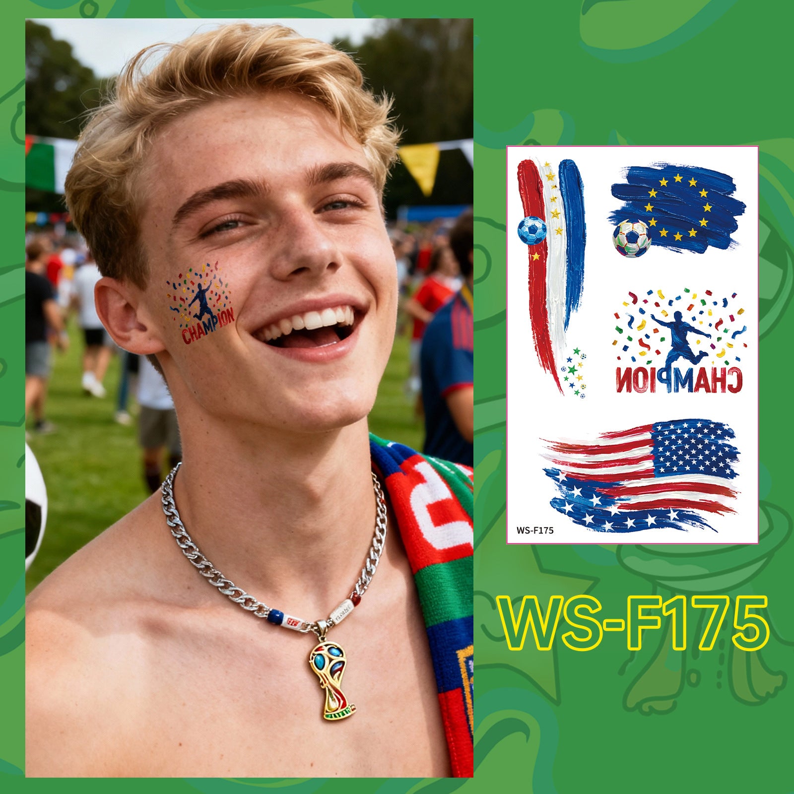 Football World Cup Tattoo Face Stickers