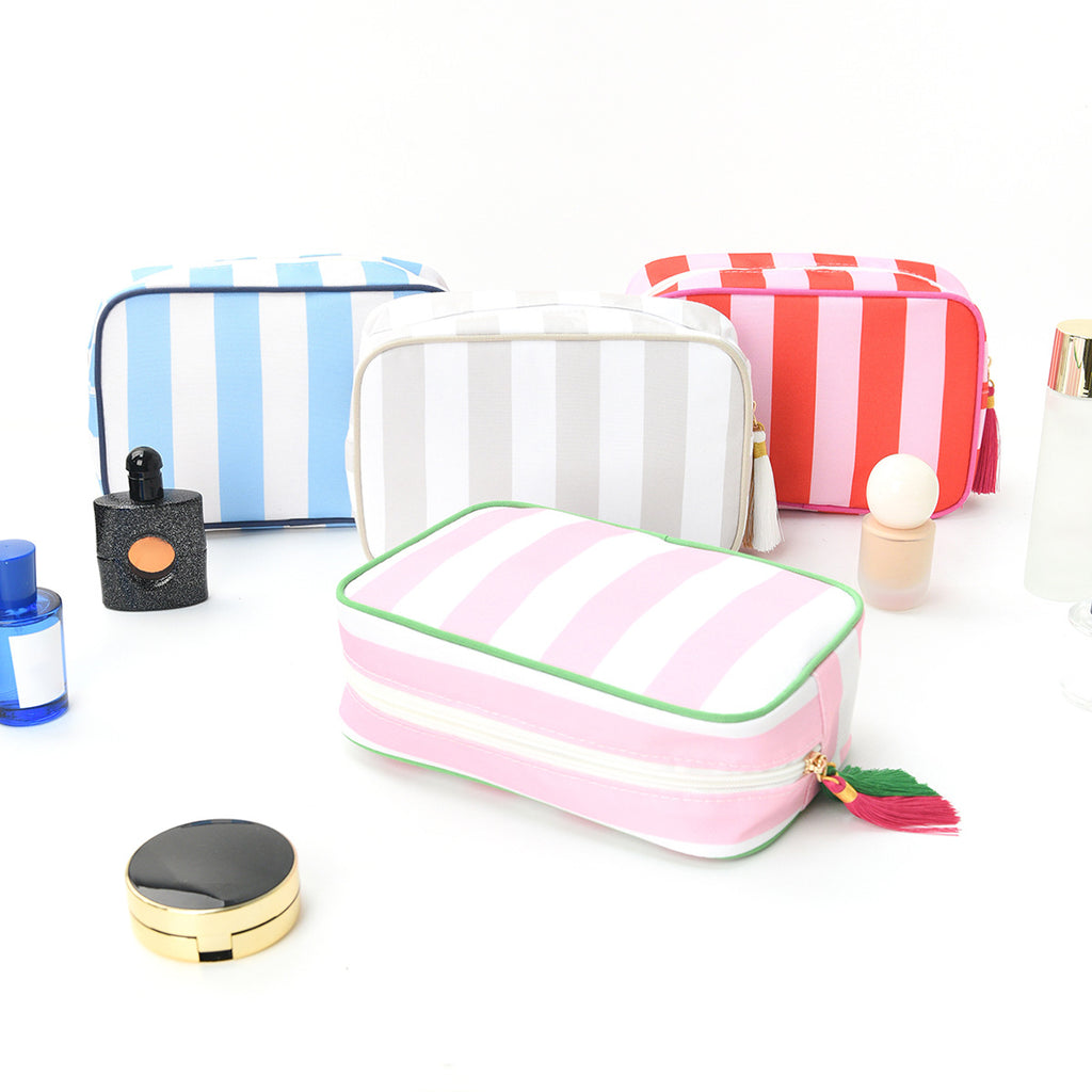 Striped Tassel Large Capacity Waterproof Cosmetic Travel Bag
