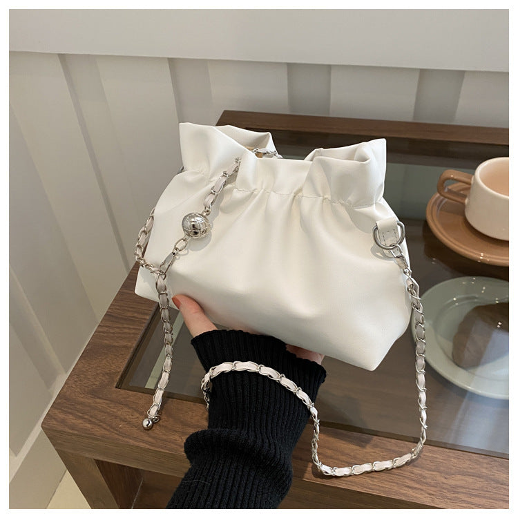 Hobo Purse Chain Strap Ruched Shoulder Handbag for Everyday