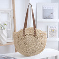 Boho Woven Straw Crochet Round Shoulder Bag