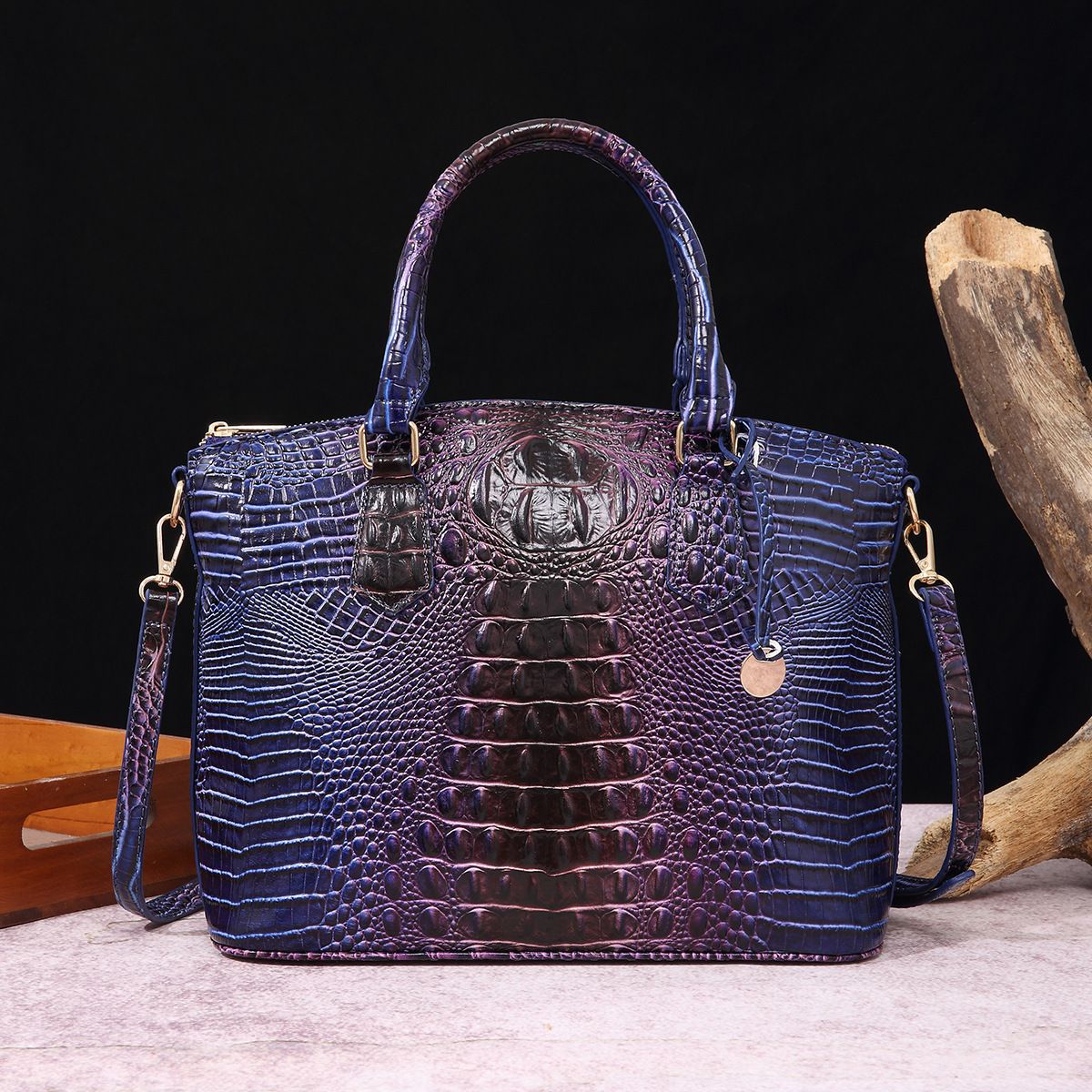 Portable Crossbody Retro Multi-Color Crocodile Pattern Bag