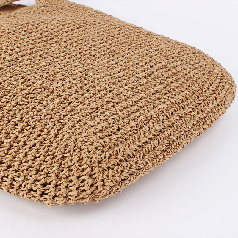 Women Woven Shoulder Bag, Mori Crochet Large Beach Bag