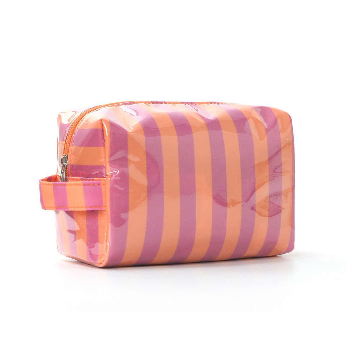 Large-Capacity Striped Travel Cosmetic Bag