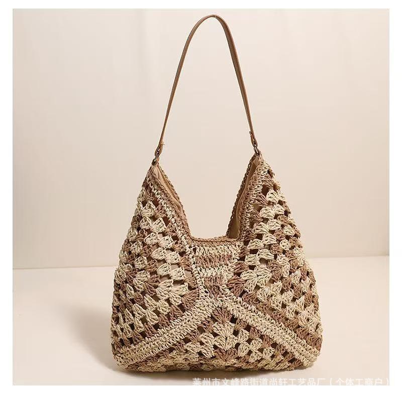 Summer Hollow Woven Straw Versatile Commuter Armpit Bag