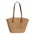 Large Capacity Woven Straw Commuter Tote Bag