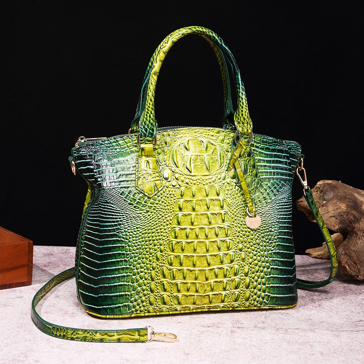 Portable Crossbody Retro Multi-Color Crocodile Pattern Bag