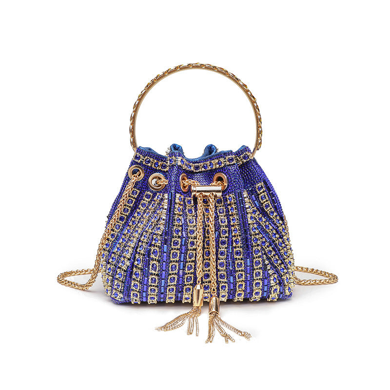 Gradient Full Diamond Tassel Evening Bag