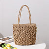 Women New Hollow Floral Straw Woven Shoulder Handheld Beach Bag