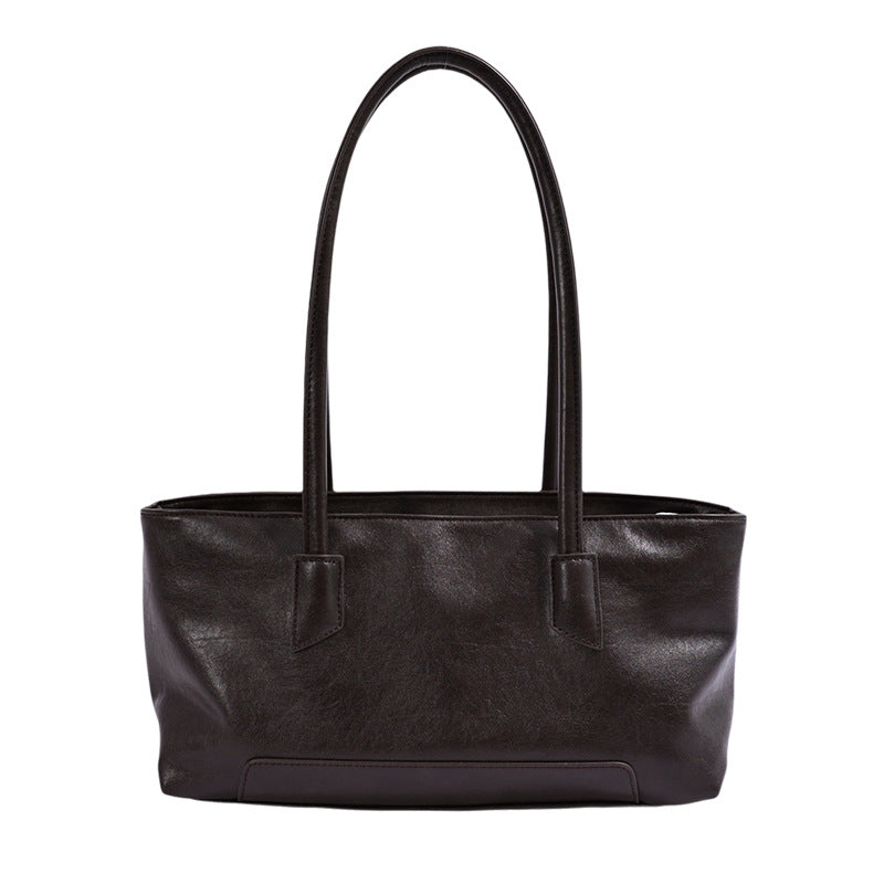 Minimalist Soft Touch Structured Tote with Long Shoulder Straps