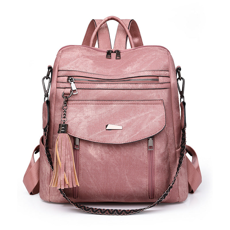 Women PU Casual Multi-Function Backpack, Spring Trend Mommy Bag