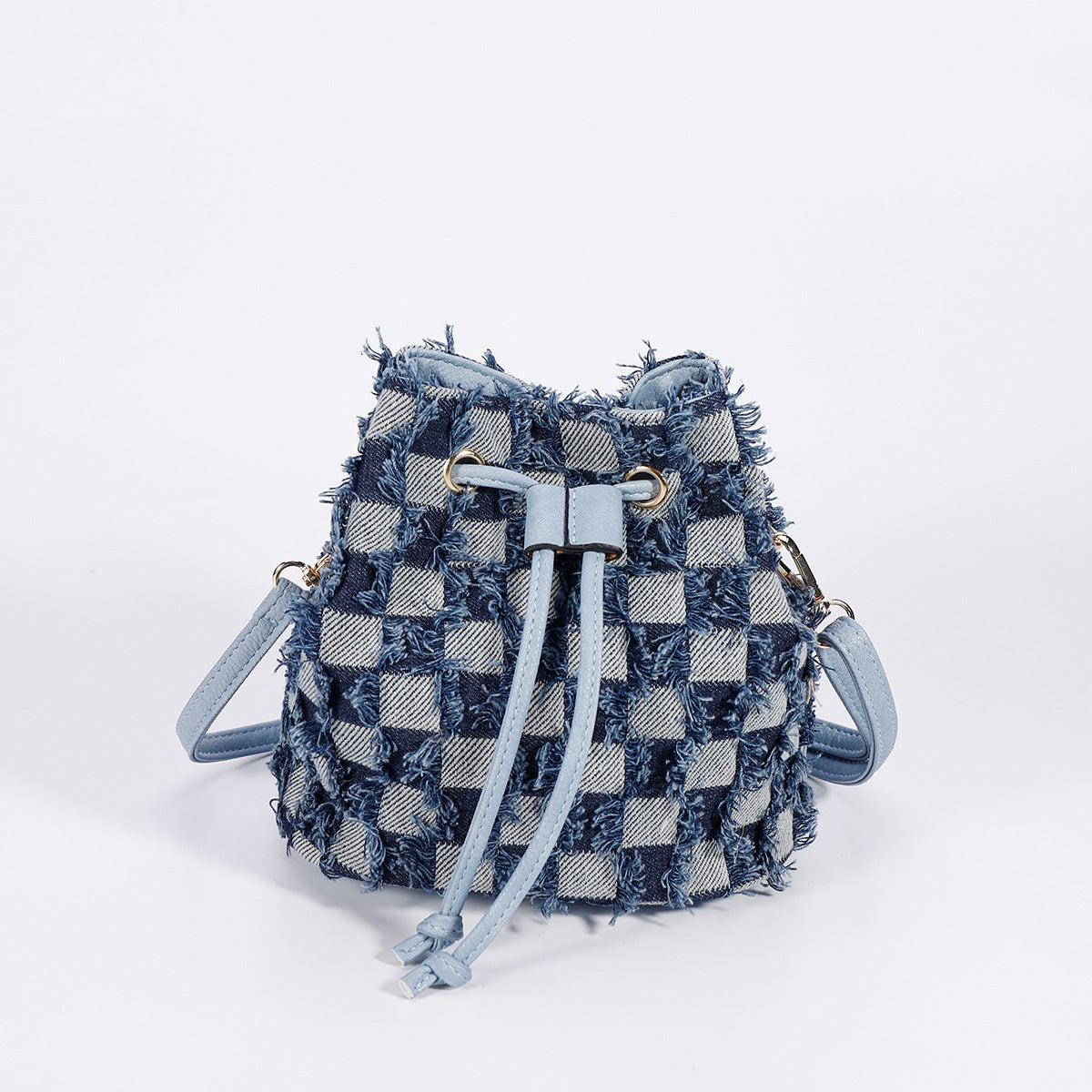 Women Tie-Dye Denim Bucket Bag, Niche Versatile Crossbody Bag