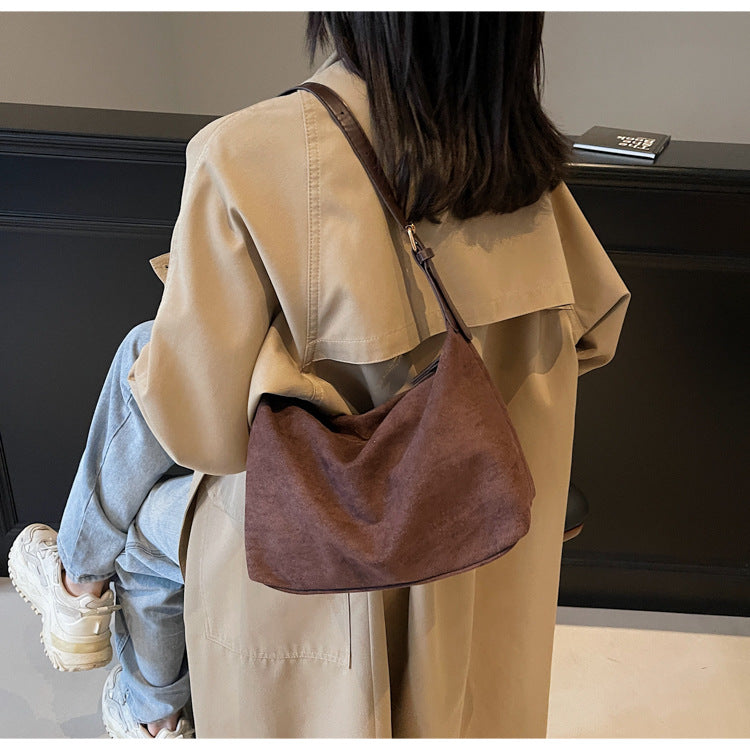 Vintage Crescent Soft PU Leather Baguette Shoulder Bag