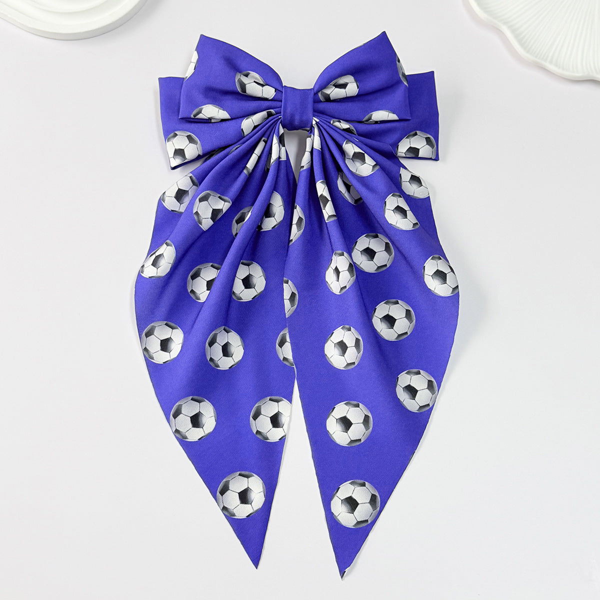World Cup Football Print Bow Hair Clip