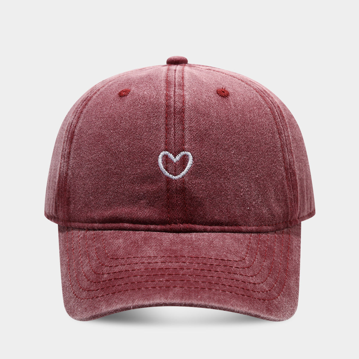 Literary Retro Embroidered Love Soft Peaked Cap