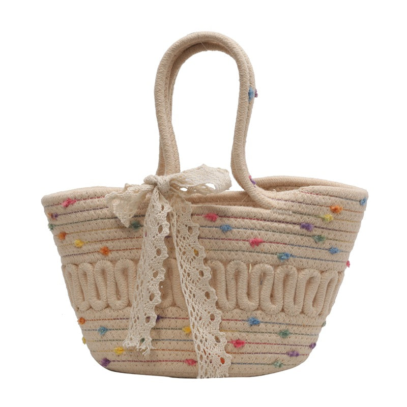 Women Handmade Straw 2026 New Fashion Rattan Beach Tote Bag