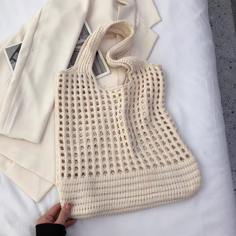 Women Yarn 2026 New Hand Knit Underarm Unique Shoulder Commute Tote Bag