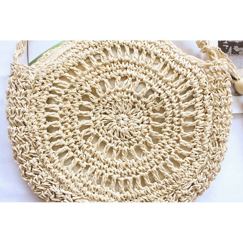 Straw Woven Bag New Product Single Shoulder Crossbody Women'S Bag Handmade Woven Bag Hollow Tassel Forest Women'S Literary Leisure Travel Small Bag