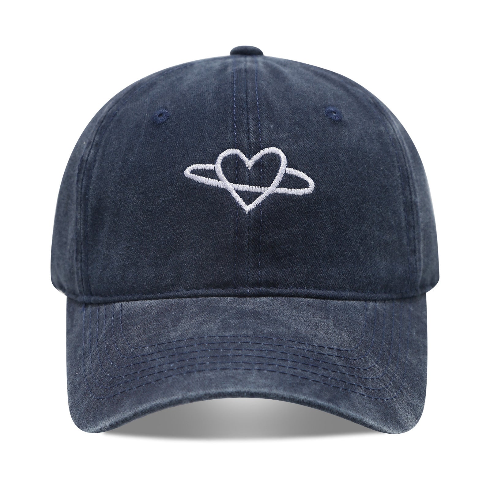Literary Retro Embroidered Love Soft Peaked Cap