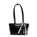 Sweet Mini Shoulder Bag with Bow Detail and Belt Buckle