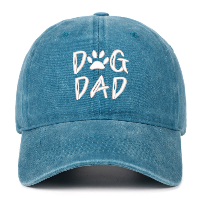 Washed Pure Cotton Embroidered Large Brim Cap