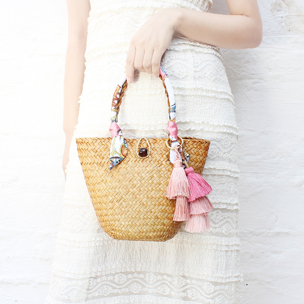 Niche Design Straw Woven Tote Bag